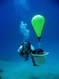 Diver with lift bag