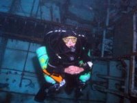 Diver inside the Shorouk Wreck
