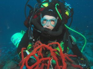 Deep rebreather diver